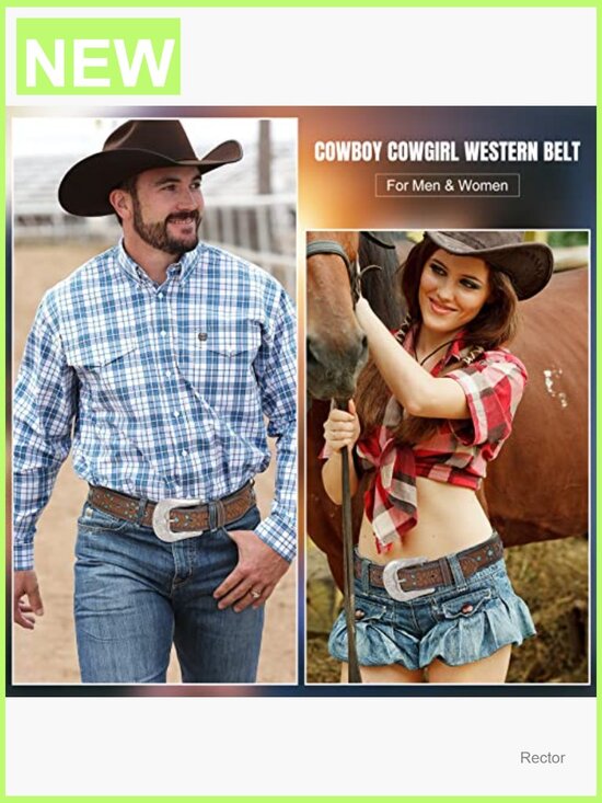 Genuine Leather Western Belt Interchangeable Buckle Cowboy Belt main image 7
